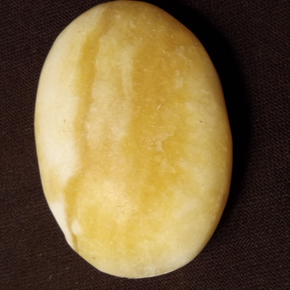Honey Calcite Palm stone